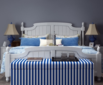 Mediterranean Style Double Bed-ID:707828345