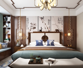 New Chinese Style Bedroom-ID:344147118