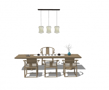 New Chinese Style Dining Table And Chairs-ID:615755867