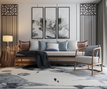 New Chinese Style Sofa Combination-ID:253507374