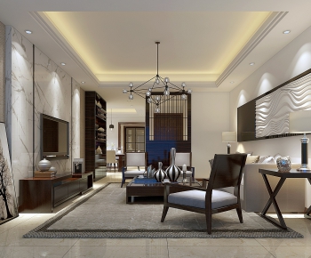 New Chinese Style A Living Room-ID:385401552