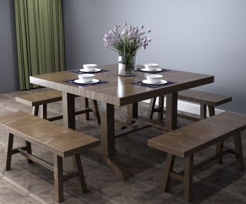 New Chinese Style Dining Table And Chairs-ID:703504538