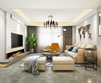 Modern A Living Room-ID:641294461