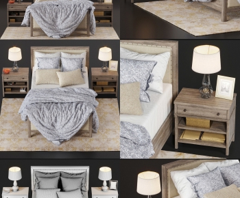 Simple European Style Double Bed-ID:263380147