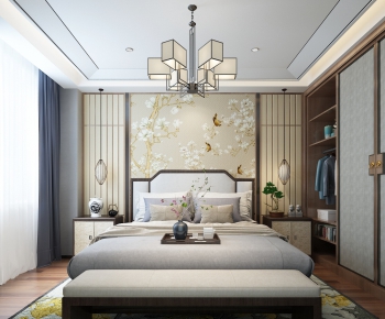 New Chinese Style Bedroom-ID:623202429