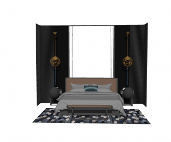 New Chinese Style Double Bed-ID:149100389
