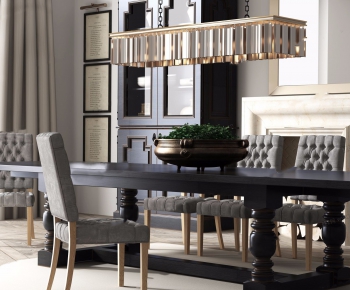 American Style Dining Table And Chairs-ID:383946334
