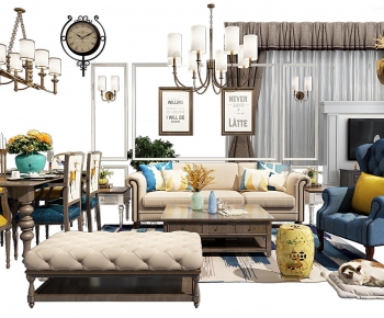 American Style Sofa Combination-ID:437287765