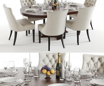 American Style Dining Table And Chairs-ID:890588267