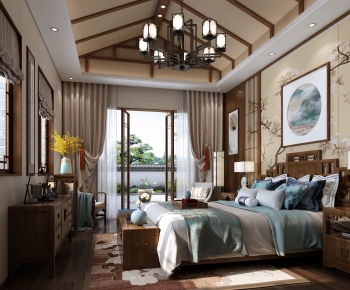New Chinese Style Bedroom-ID:768104757