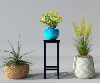Modern Potted Green Plant-ID:617295121