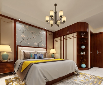 New Chinese Style Bedroom-ID:696824195