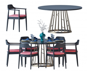New Chinese Style Dining Table And Chairs-ID:405413994