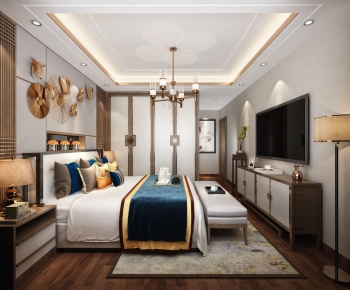 New Chinese Style Bedroom-ID:967343991