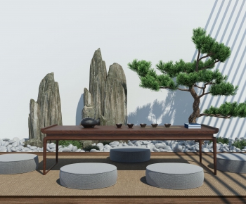 New Chinese Style Tea Tables And Chairs-ID:368392689