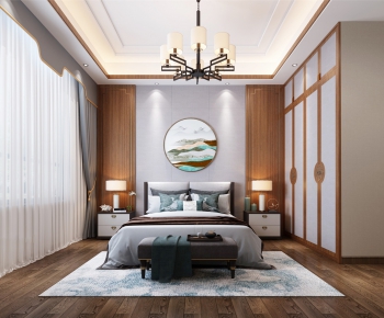 New Chinese Style Bedroom-ID:980610931