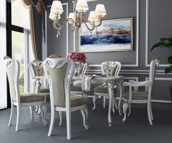 European Style Dining Table And Chairs-ID:619048291