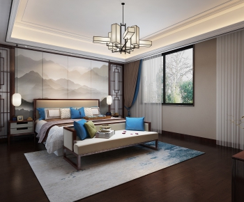 New Chinese Style Bedroom-ID:434870645