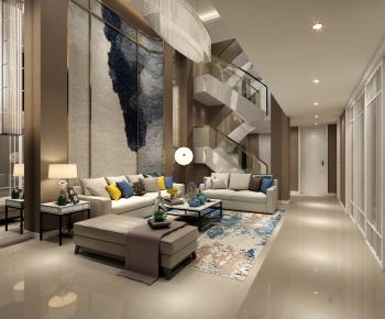 New Chinese Style A Living Room-ID:462481419