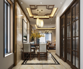 New Chinese Style Dining Room-ID:228689631