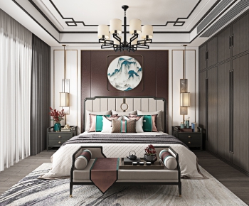 New Chinese Style Bedroom-ID:722745891