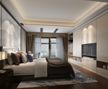 New Chinese Style Bedroom-ID:666636969