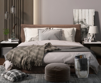 Nordic Style Double Bed-ID:190060749