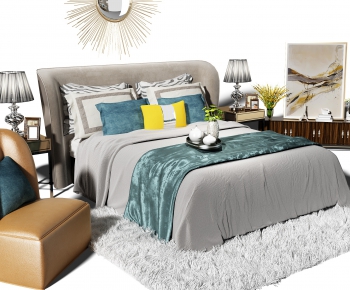 Modern Double Bed-ID:772033237