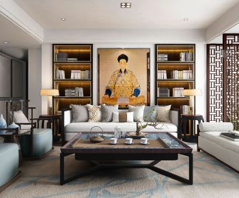 New Chinese Style A Living Room-ID:264328487