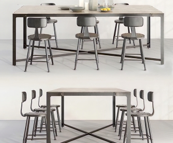 VR工业LOFT餐桌椅组合-ID:197252744