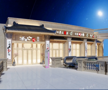 New Chinese Style Facade Element-ID:186225389