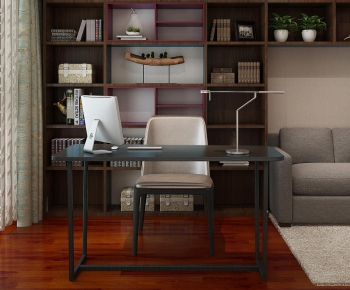 Modern Computer Desk And Chair-ID:613211292