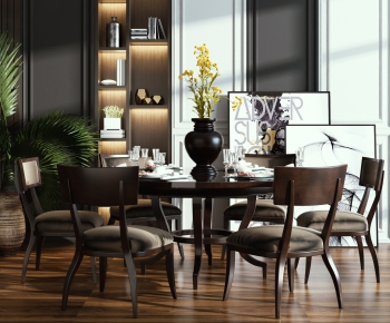 American Style Dining Table And Chairs-ID:705638989