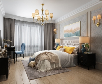 American Style Simple European Style Bedroom-ID:788879973