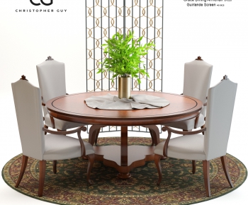 American Style Dining Table And Chairs-ID:700978459