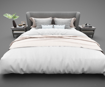 Modern Double Bed-ID:739885513