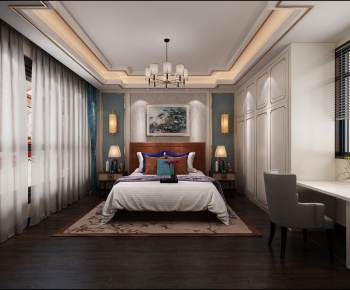 New Chinese Style Bedroom-ID:592505317