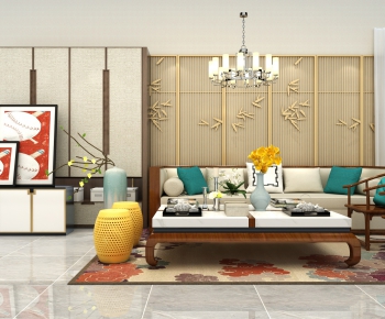 New Chinese Style Sofa Combination-ID:607924779