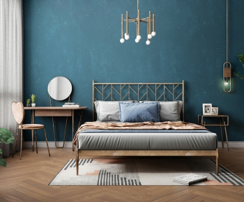 Nordic Style Double Bed-ID:779593119