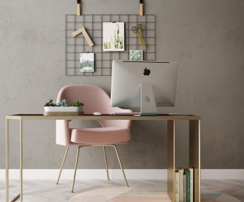 Nordic Style Computer Desk And Chair-ID:376652877