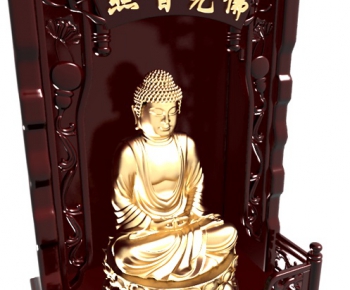 中式金身佛像 佛龛-ID:114209885