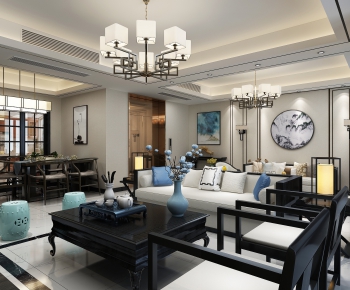 New Chinese Style A Living Room-ID:120061171