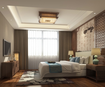 New Chinese Style Bedroom-ID:768225312