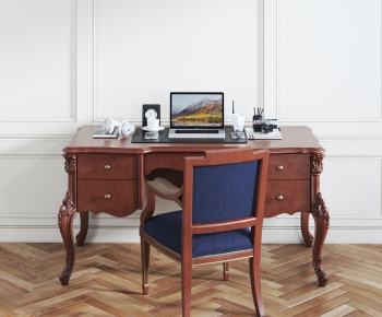 European Style Computer Desk And Chair-ID:972914289