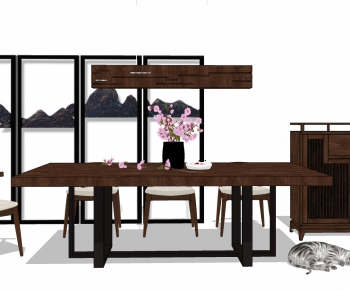 New Chinese Style Dining Table And Chairs-ID:420240544