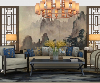 New Chinese Style Sofa Combination-ID:918713652