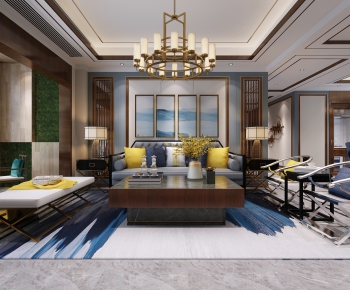 New Chinese Style A Living Room-ID:464281551