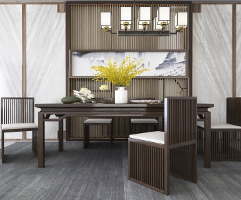 New Chinese Style Dining Table And Chairs-ID:376449678