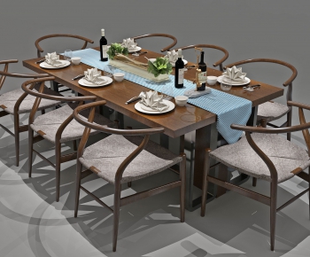 New Chinese Style Dining Table And Chairs-ID:649584589