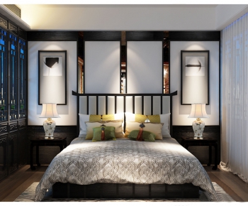 New Chinese Style Bedroom-ID:302053188